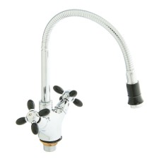 Accoona A4882F kitchen mixer, double -leaf, with flexible surge, black/chrome