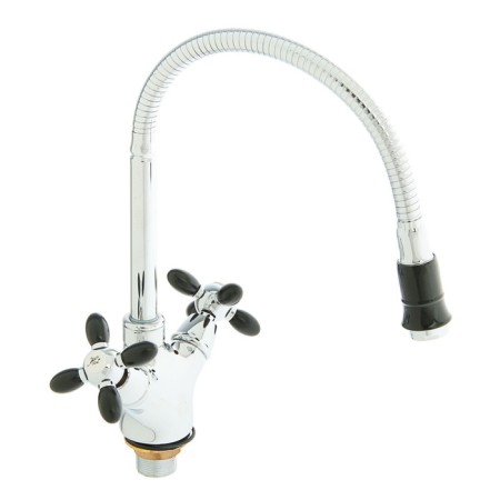 Accoona A4882F kitchen mixer, double -leaf, with flexible surge, black/chrome