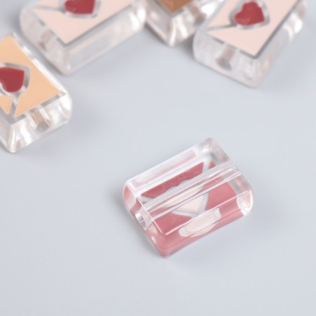 Busina Plastic "Coffee aroma. Love letter" Gloss Mix 1.5x2.2x0.9 cm-2