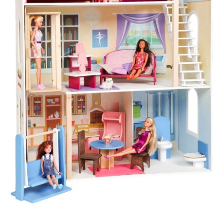 Puppet house "Grace" (16 items of furniture, staircase, elevator, swing)-9