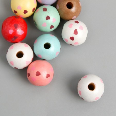 Beads for creativity tree "hearts on balls" set 10 pcs d = 1.6 cm-2