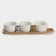 A set of ceramic saucers on a wooden stand “Stylish Bear”, 4 items: 3 saucers 120 ml, stand