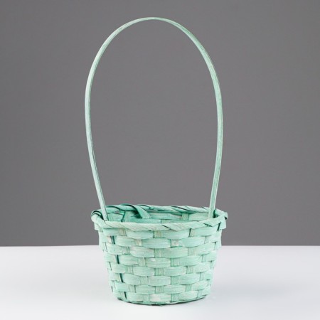 Set of wicker baskets, 16x10/32, 18x10/34, 21x10/36, cm, turquoise, bamboo-2