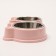Metal dual bowl on a plastic basis 2 x 400 ml, 28 x 15.5 x 4 cm, pink