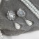 Set 2 objects: earrings, Antoinette necklace, white color in silver, 40 cm