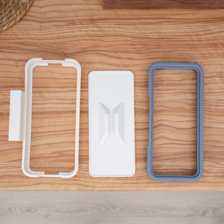 Holder for the garbage bag suspended on the door 1.7 cm, white color-5