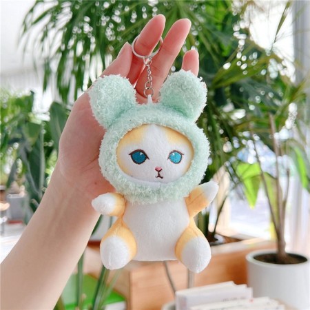 Soft toy "Kitik", in a costume bunny, on a key fob, 11 cm, color mix-3