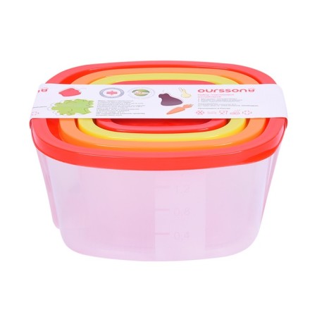 A set of plastic containers Oursson, 230/500/900/1550 ml, 4 pcs-1