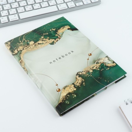 Diary in a solid cover A5, 80 sheets "Green marble"-1