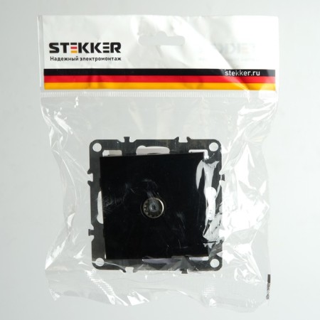 Television socket 1-seater, 75 Ohms (mechanism), Stekker series Erna, PST00-9108-03, black 1022446-5