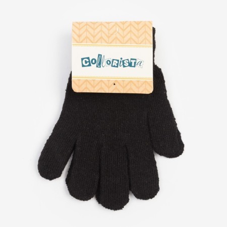 Women's gloves collorista are single -layer, col. Black, rr 19 cm-3