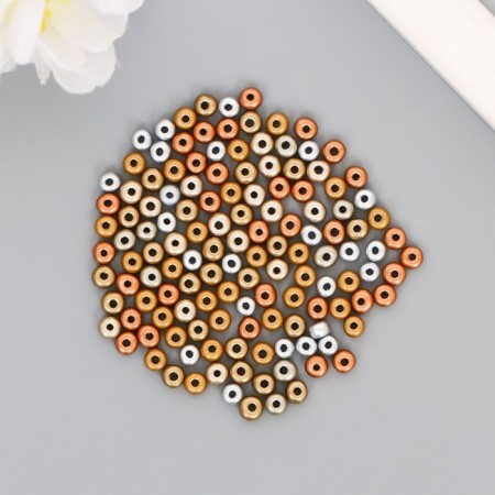 Glass beads 6/0 "metallic. Melange. Gold and silver" 10 g-2