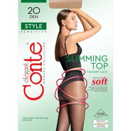 Women's tights Conte Elegant Style, 20 den, size 2, color Mocca-3