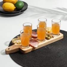 Board - Menzhitsa for feeding ADELICA shots, 5 glasses, 30 × 13 × 1.8 cm, birch