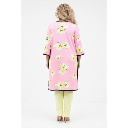 Cardigan female, size 58, white, pink color-7