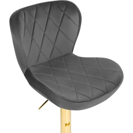 Barrier stool Porch metal/velor, gold/gray 47x53x89 cm-4
