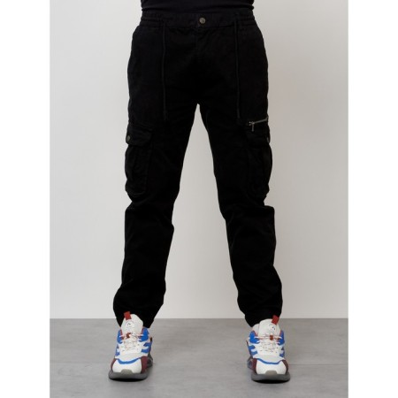 Cargo jeans male, size 50-52, black color-2