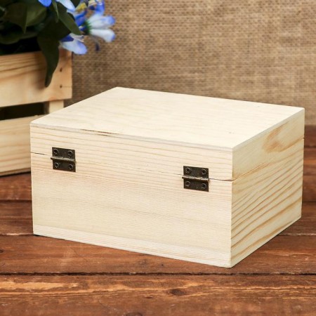 Casket Wood for painting with a box with a "chest" 16x13x7 cm-3