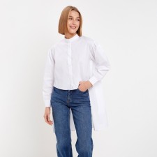 Блузка женская с воротником стойка MINAKU: Casual collection цвет белый, р-р 46