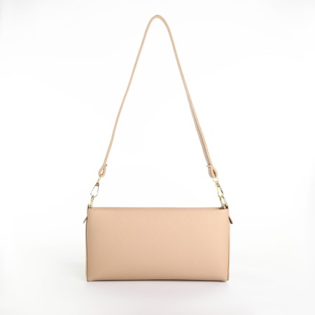 Bag Women's Cross-Bodi with a zipper, beige color