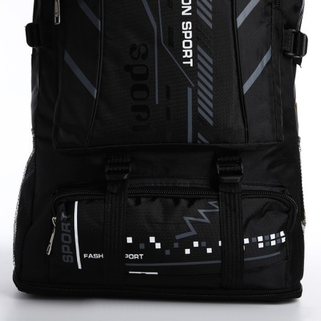 A backpack on a zipper with an increase, 65l, 4 outer pockets, black color-5