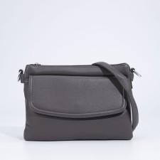 Bag Cross-Bodi with a zipper, gray color