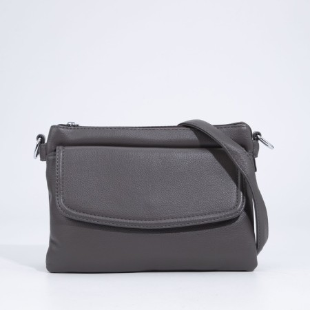 Bag Cross-Bodi with a zipper, gray color