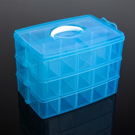 Organizer for storage, 3 tiers, 30 cells, 25 × 17 × 18 cm, color mix