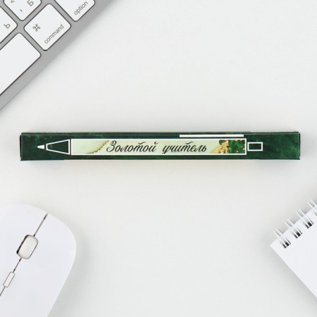 Automatic plastic pen “Golden teacher”, ball 7.0 mm, blue paste.-4