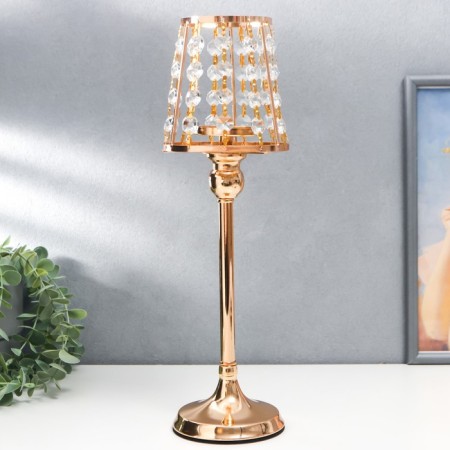 Summary Metal for 1 candle "Crystals - Lamp" Gold 36x13x13 cm-2