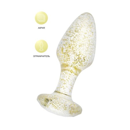 Anal plug Toyfa, acrylic, golden, 8 cm, D 2.8 cm-10