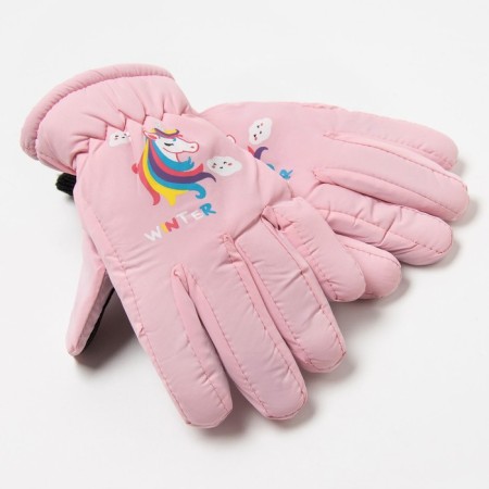 Gloves children, pink color, size 15