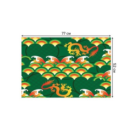 Bathroom mat “Fire dragons”, anti -slip, size 52x77 cm-1