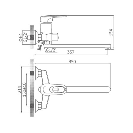 ACCOONA A7142 bath mixer, single -leaf, silumin, chrome-8