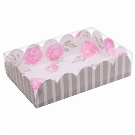 Cookie box, confectionery packaging with PVC lid, "tenderness", 20 x 30 x 8 cm-1