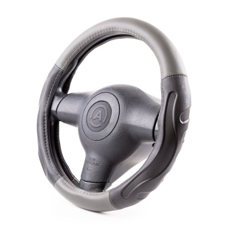 Autoprofi steering wheel, eco-leather steering, 9 cm girth, black/t. gray, size m, 37-39 cm-1