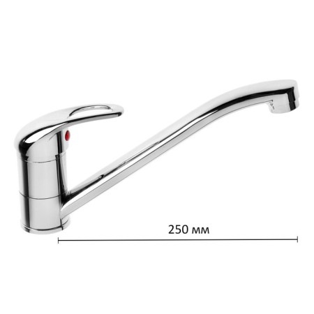 Kitchen mixer Zein Z50151, one -leaf., 35 mm cartridge, pouring 25 cm, without eyeliner, chrome-3