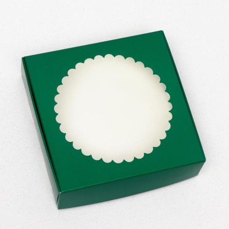Gift box, with a transparent lid, emerald, 11.5 x 11.5 x 3 cm-2