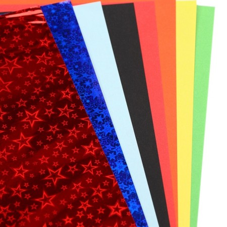 A set of color paper with A4 holography, 8 sheets, 8 colors, 80g/m2, cold heart-4