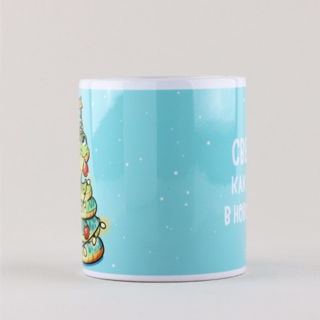 New Year's ceramic mug “Svet”, 320 ml, blue color-2