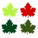 Stickers "maple leaves", set 4 pcs.
