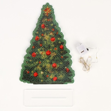 New Year's diamond mosaic with full filling on the figure “New Year. Christmas tree"-3