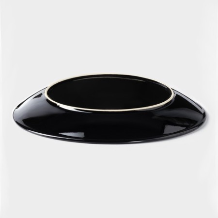 Ceramic lunch plate "Lunar Trail", D = 21 cm, blue color-2