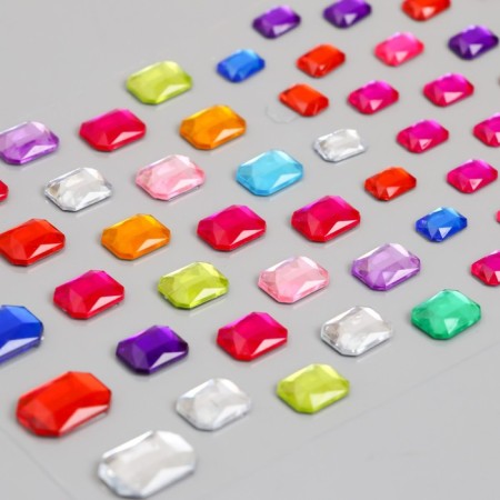 Sticker Plastic Rhinestones "Rectangular of different sizes" MIX 9x16.5 cm-5