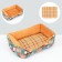 Animal bed lynch + rattan rug, 45 x 30 x 15 cm, beige-gray