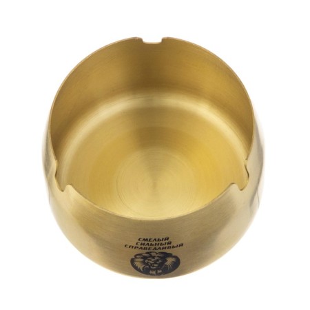 Stainless steel ashtray "brave, strong, fair", 8 x 5 cm, gold-2
