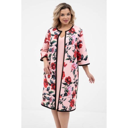 Cardigan female, size 52, pink color-1