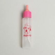 A bottle for feeding rodents 30 ml with silicone nipple (short nose), pink