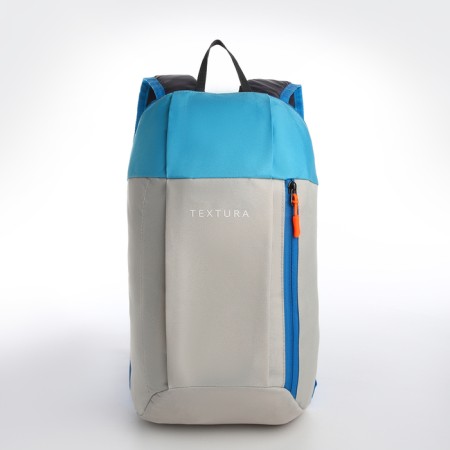 Sports' backpack on lightning, Textura, external pocket, beige color/blue-3