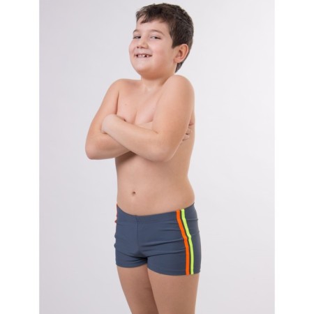 Bathing panties for boys, height 110-116 cm, graphite color, orange, yellow-2